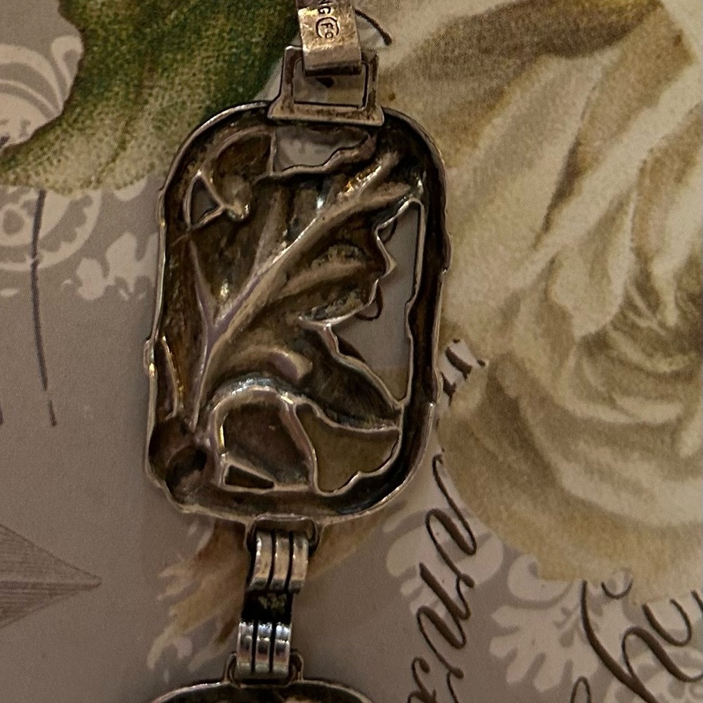 Stunning vintage  DANECRAFT STERLING acorn panel bracelet - Picture 6 of 7